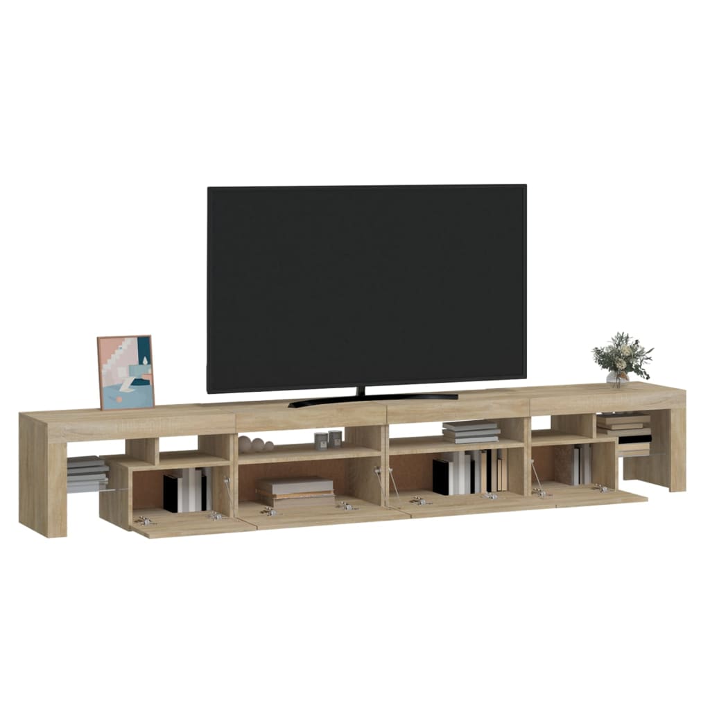 TV ormarić s LED svjetlima boja hrasta sonome 260x36,5x40 cm