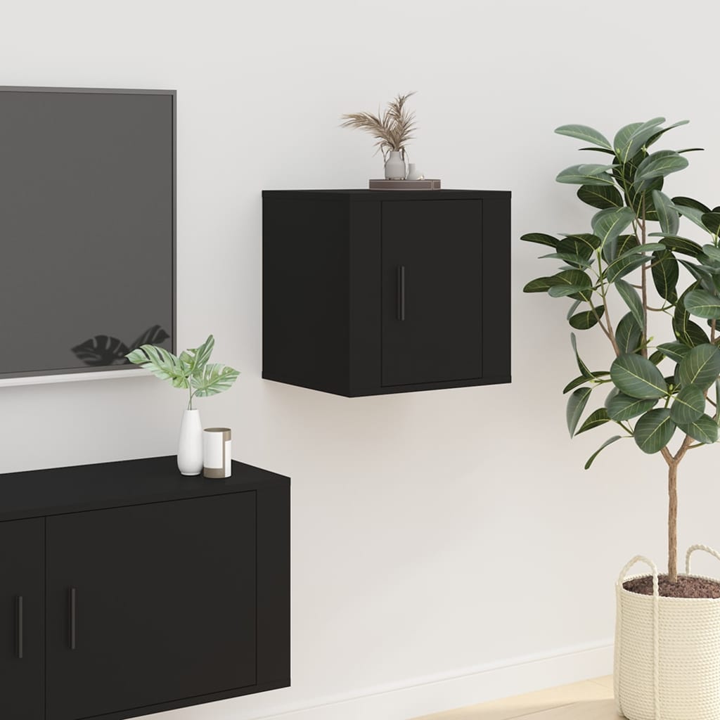 Zidni TV ormarići 2 kom Crna 40x34,5x40 cm