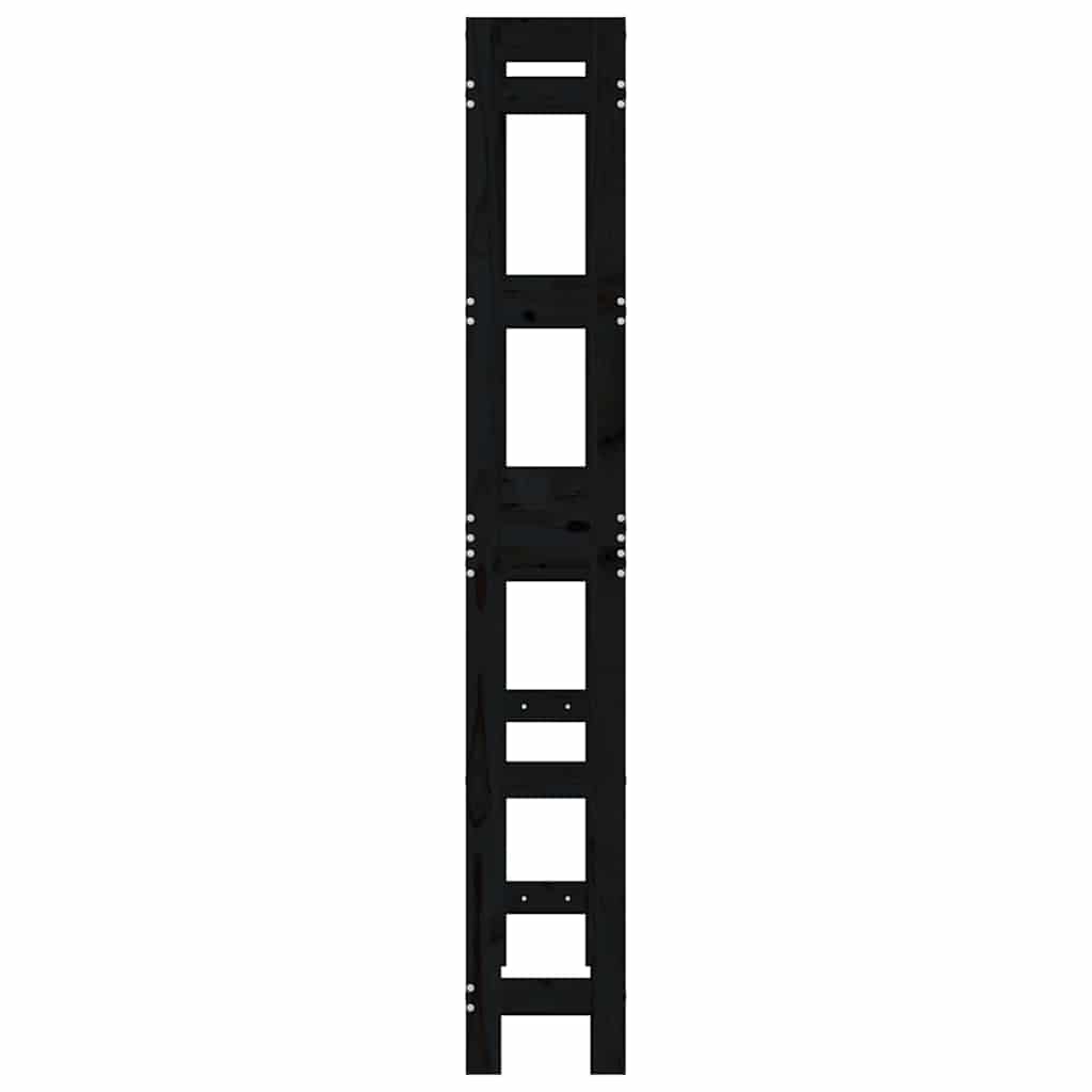 Stalak za kupaonicu crni 63 x 26 x 171 cm od masivne borovine