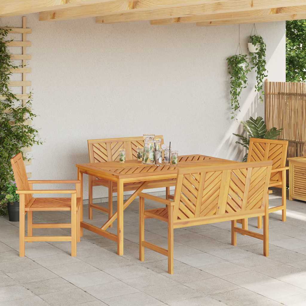 Vrtni set za objed 5 kom. Smeđa 150 x 90 x 74 cm