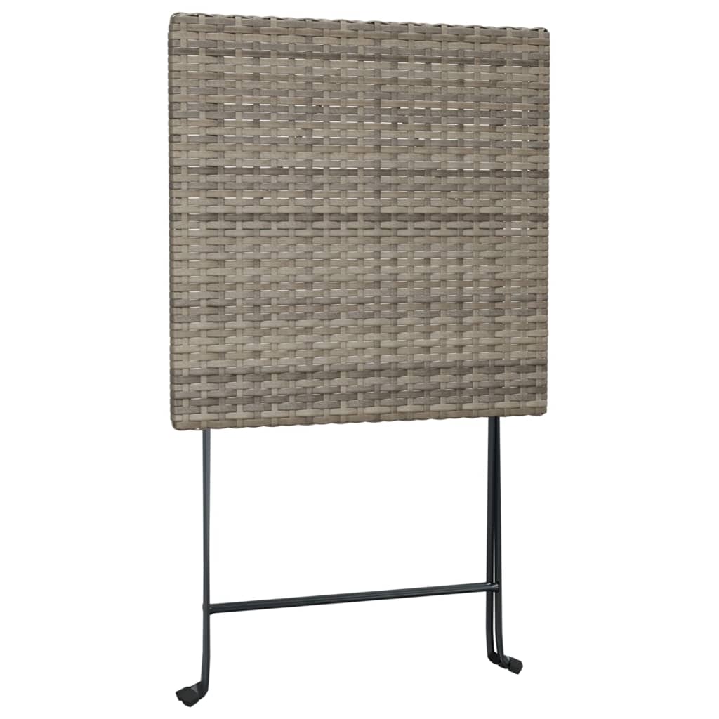 Sklopivi bistro stol sivi 55 x 54 x 71 cm od poliratana