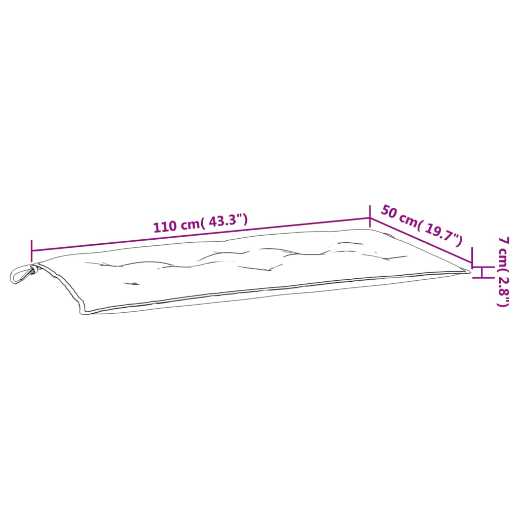 Jastuk za vrtnu klupu višebojni 110 x 50 x 7 cm od tkanine