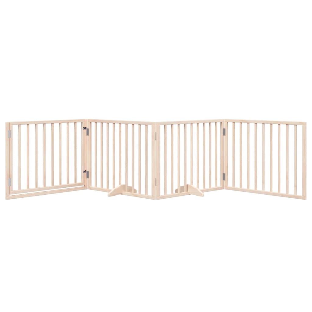 Vrata za pse s vratima sklopiva 4 panela 320 cm drvo topole