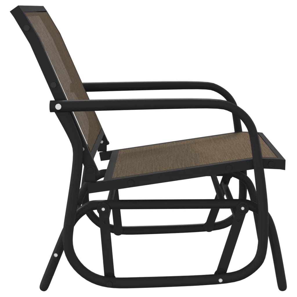 Vrtne stolice ljuljačke smeđe 61x76x87 cm tekstil i čelik