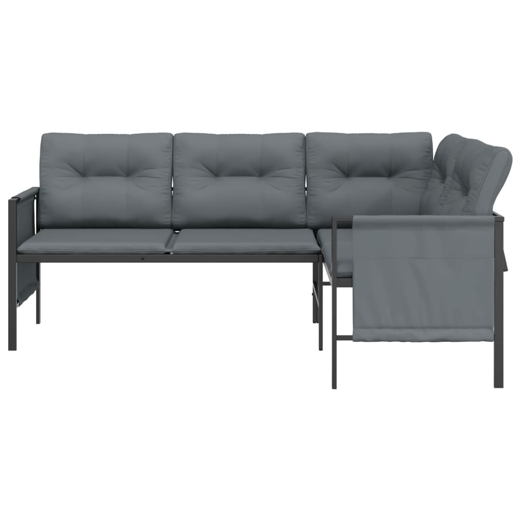 Kutna vrtna sofa antracit od čelika i tekstilena
