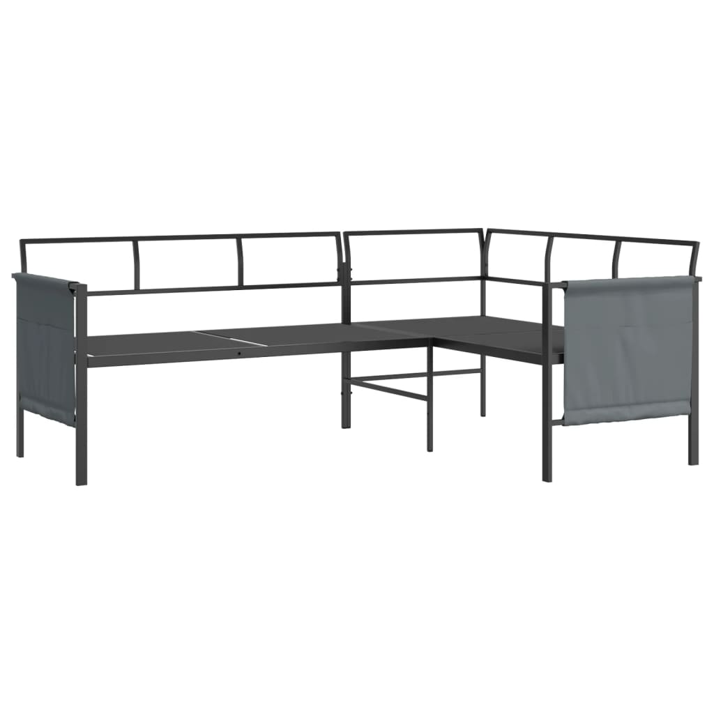 Kutna vrtna sofa antracit od čelika i tekstilena