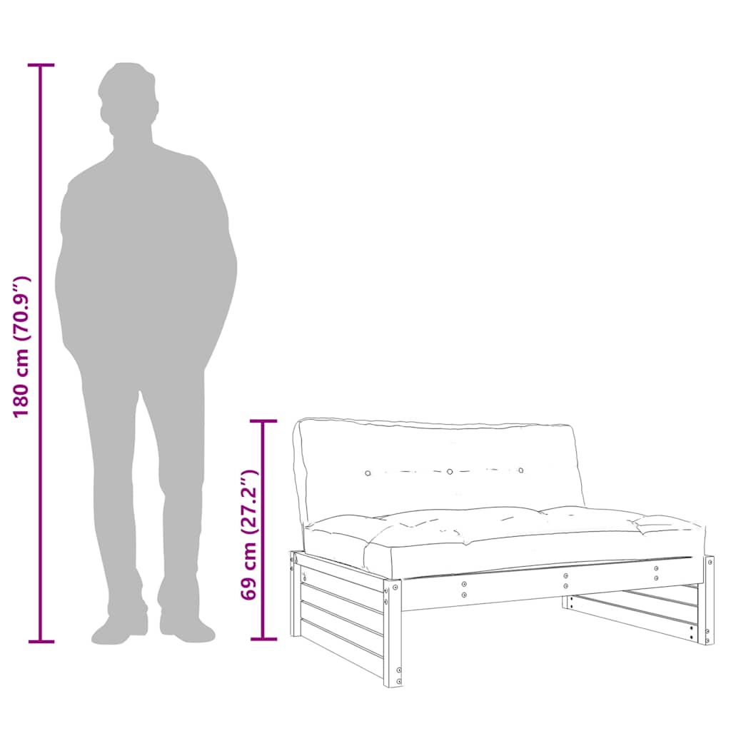 Srednja sofa 120x80 cm od masivnog drva duglazije