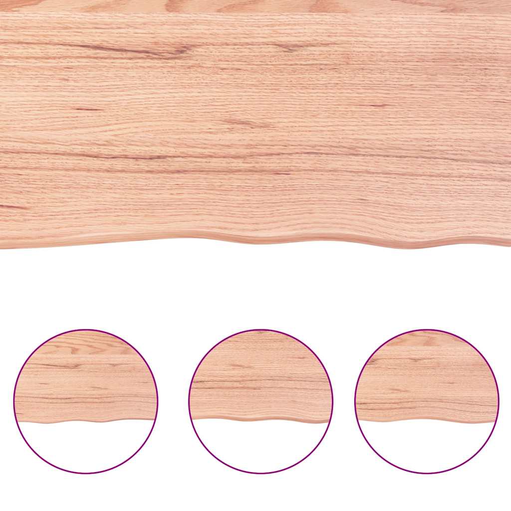 Zidna polica svjetlosmeđa 180x40x(2-4) cm obrađena hrastovina