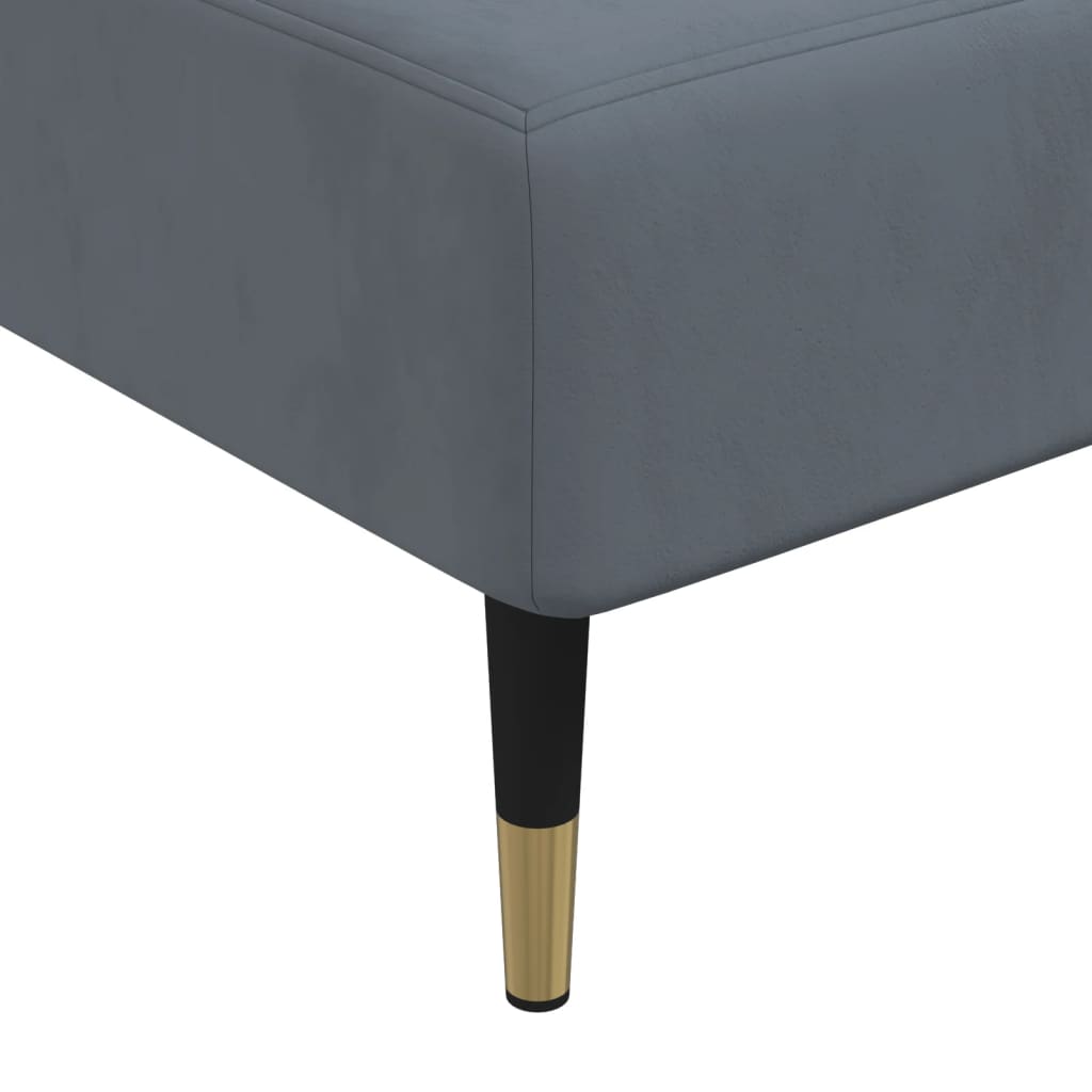 Kutna garnitura na razvlačenje tamnosiva 279x140x70 cm baršun