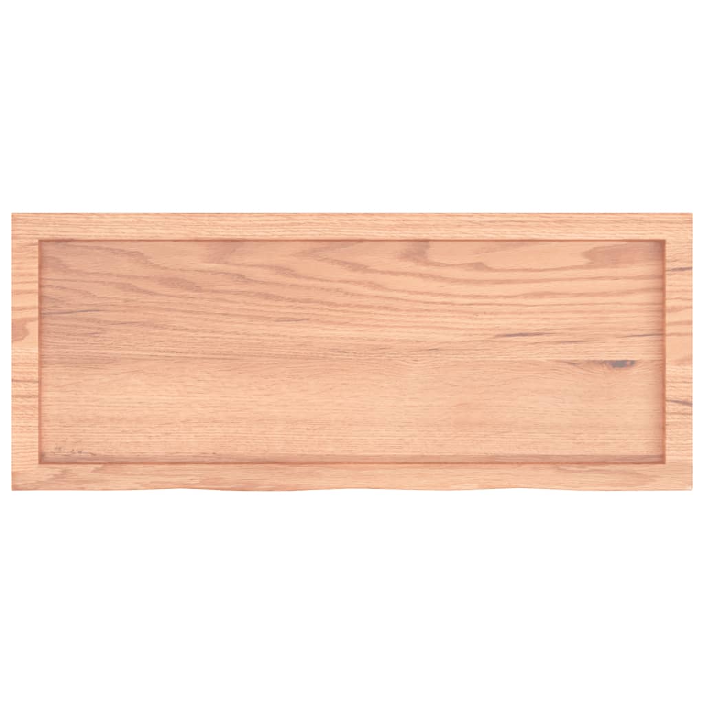 Kupaonska radna ploča svjetlosmeđa 100x40x(2-6) cm masivno drvo