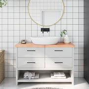 Kupaonska radna ploča svjetlosmeđa 120x30x(2-4) cm masivno drvo