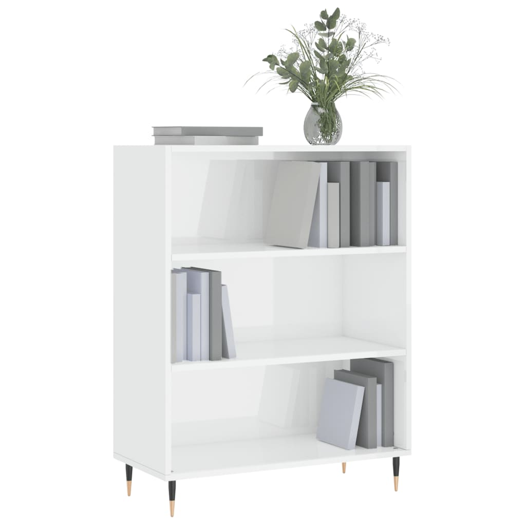 Regal za knjige sjajni bijeli 69,5x32,5x90 cm konstruirano drvo