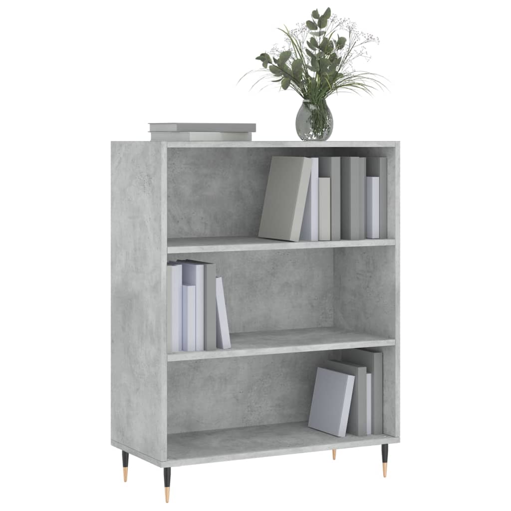 Regal za knjige boja betona 69,5x32,5x90 cm konstruirano drvo