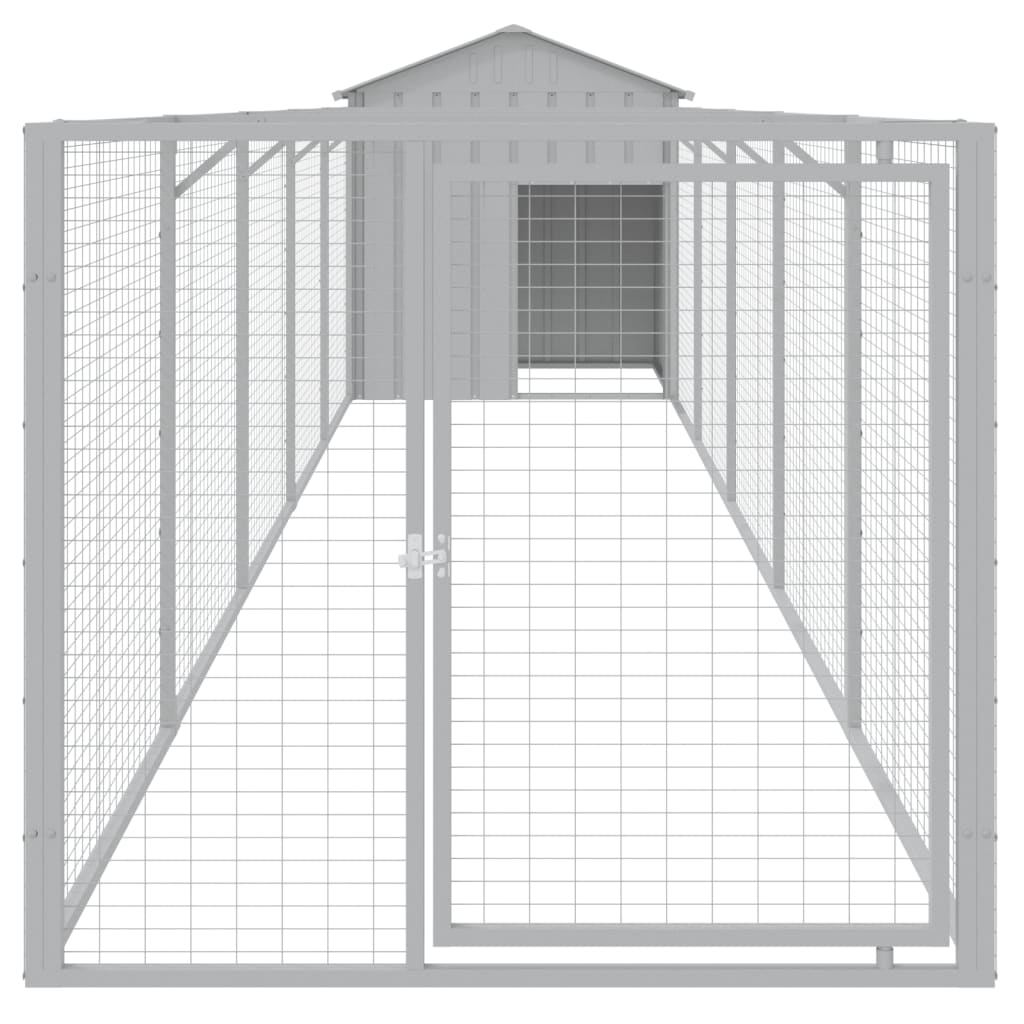 Kućica za pse s krovom svjetlosiva 117 x 609 x 123 cm čelična