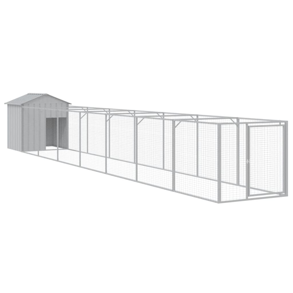 Kućica za pse s krovom svjetlosiva 117 x 813 x 123 cm čelična