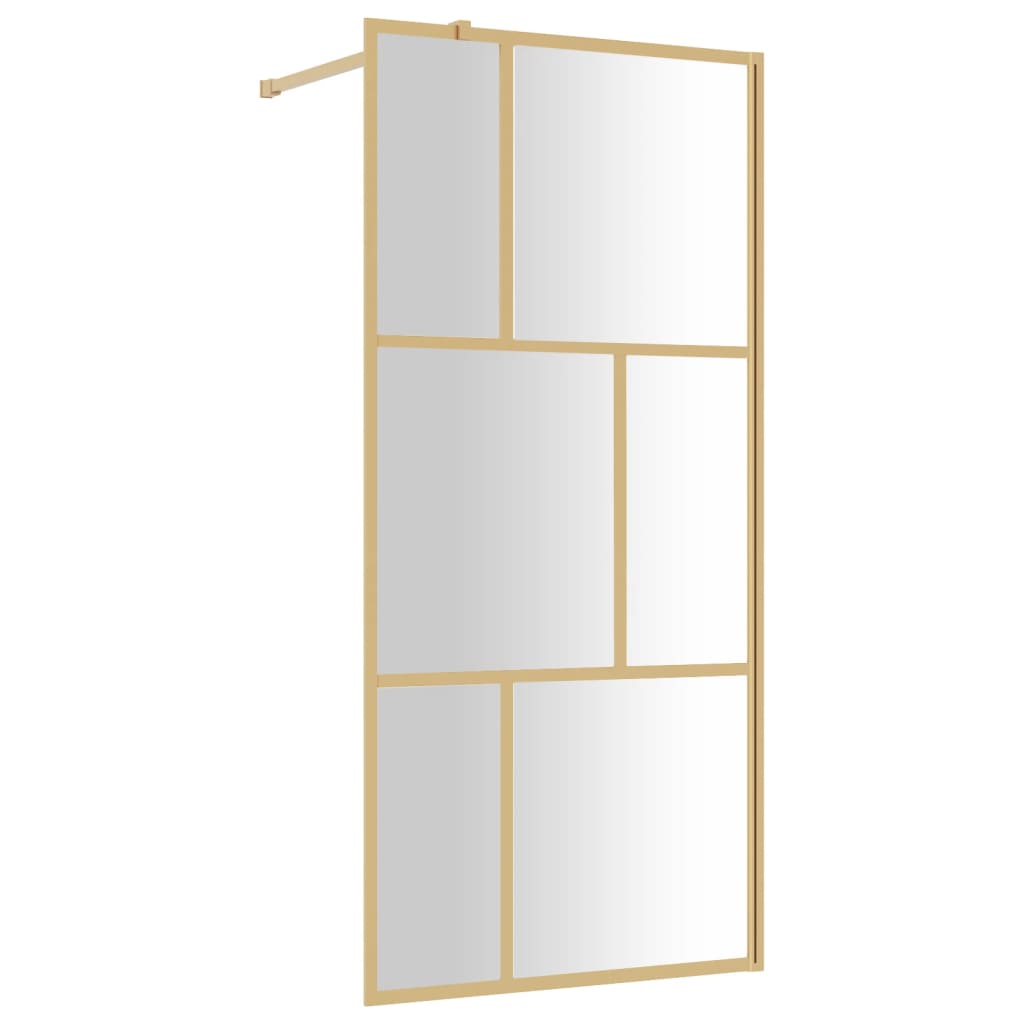 Stijenka za walk-in tuš sa staklom ESG zlatna 90 x 195 cm