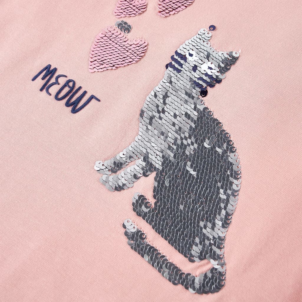 Dječja majica dugih rukava svjetloružičasta 128