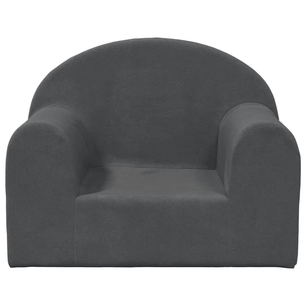 Dječja sofa antracit od mekanog pliša