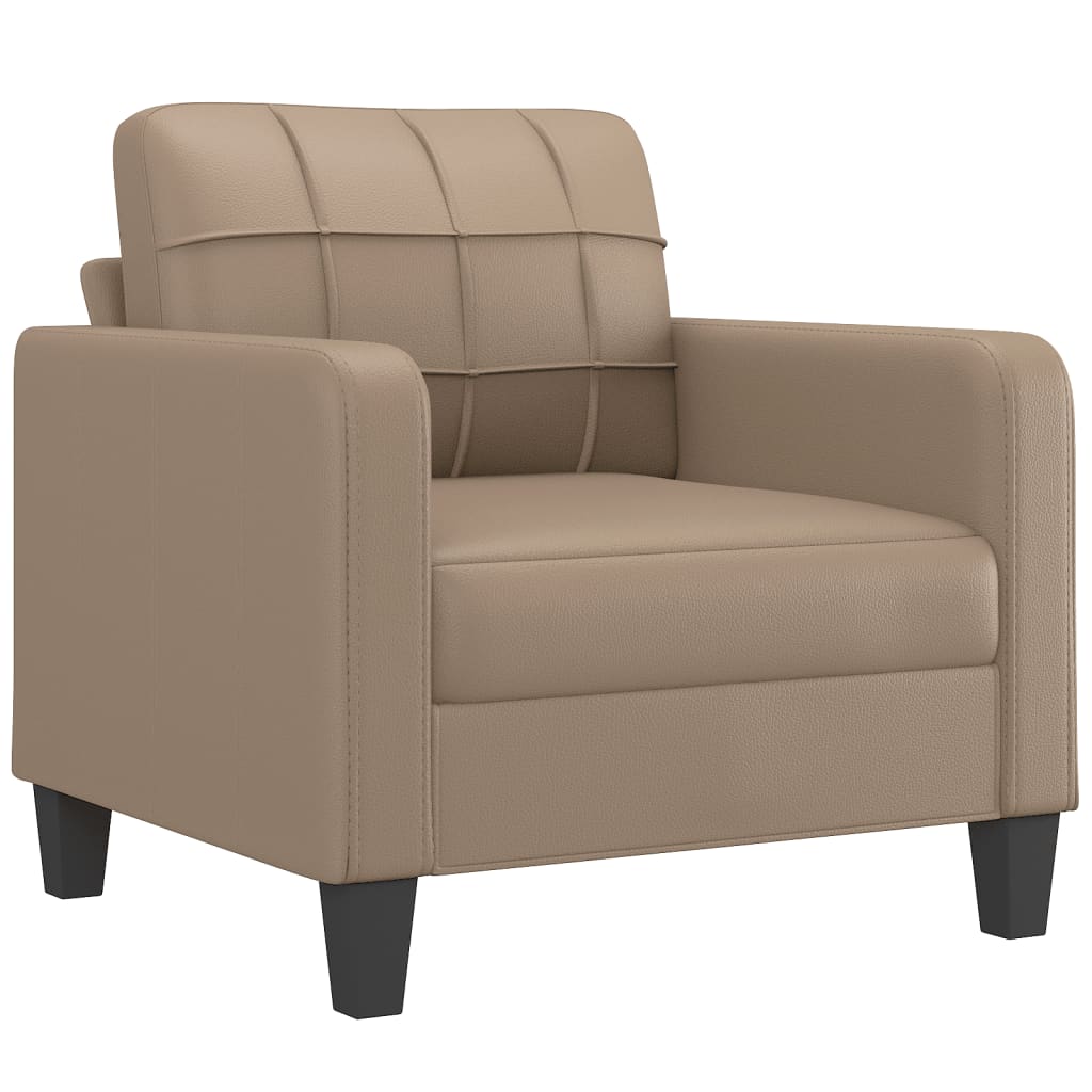 4-dijelni set sofa s jastucima boja cappuccina od umjetne kože