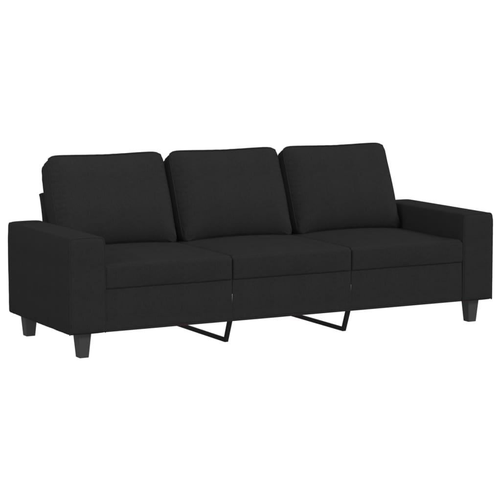 4-dijelni set sofa crni od tkanine