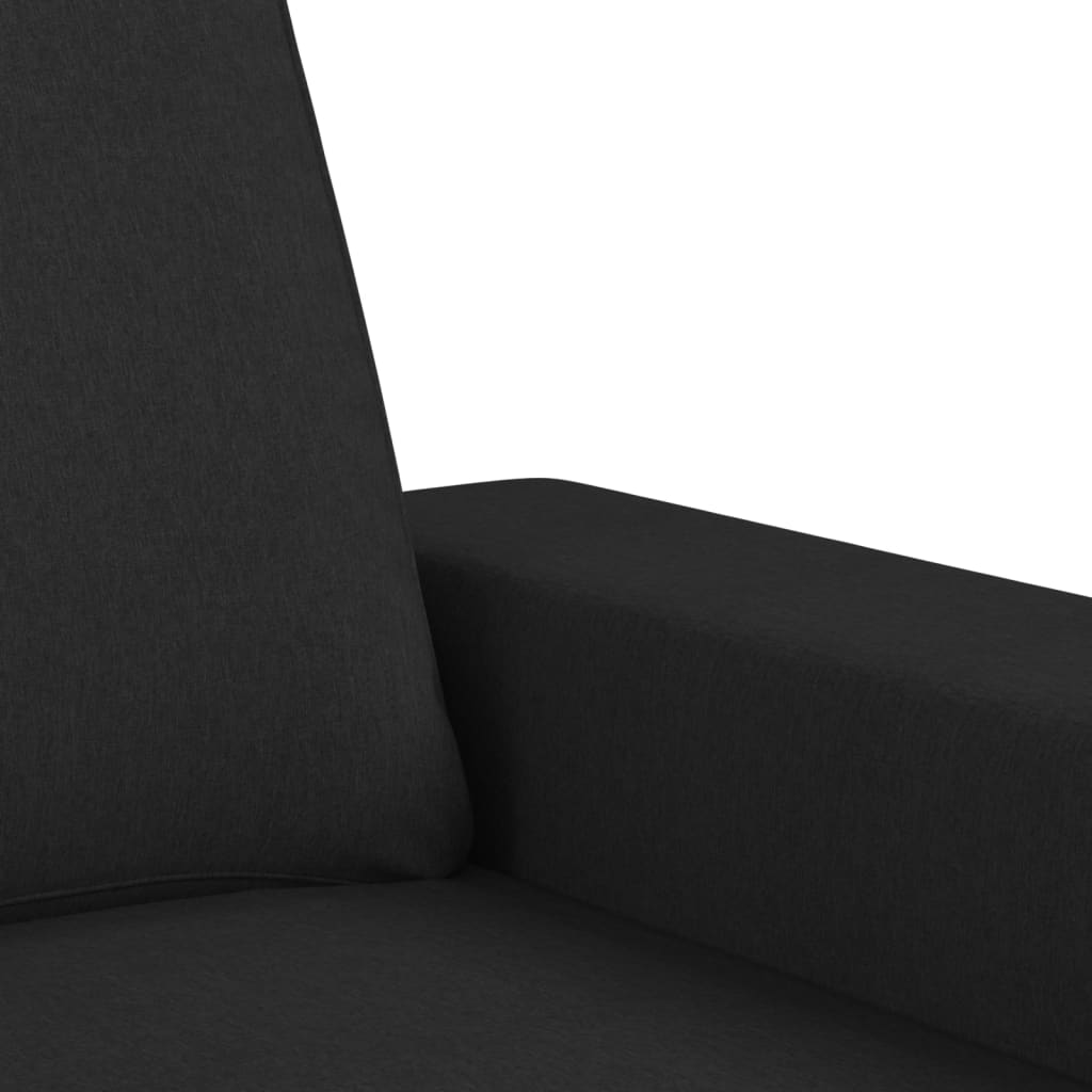 4-dijelni set sofa crni od tkanine