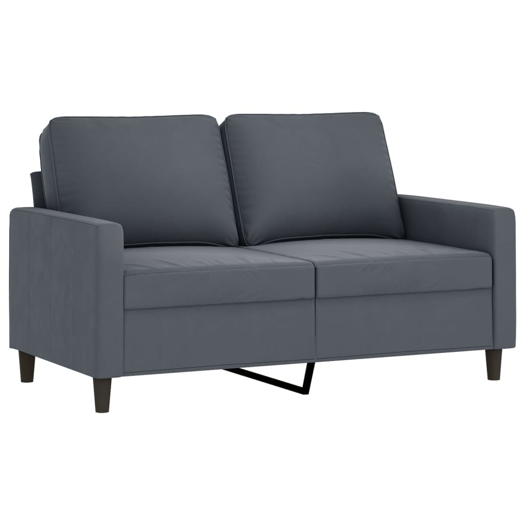 4-dijelni set sofa s jastucima tamnosivi baršunasti Siva