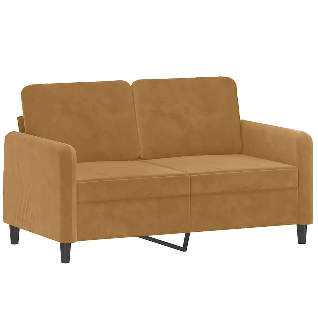 2-dijelni set sofa smeđi baršunasti