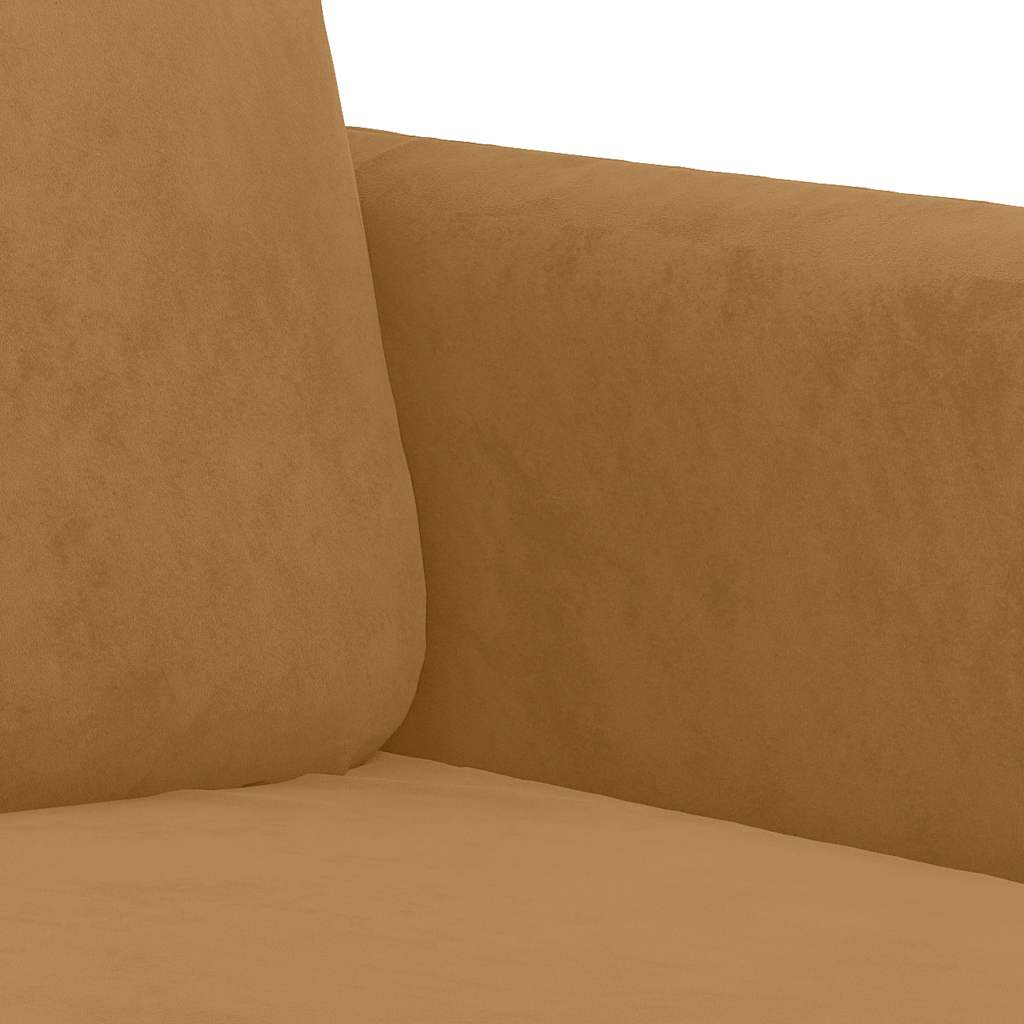3-dijelni set sofa smeđi baršunasti