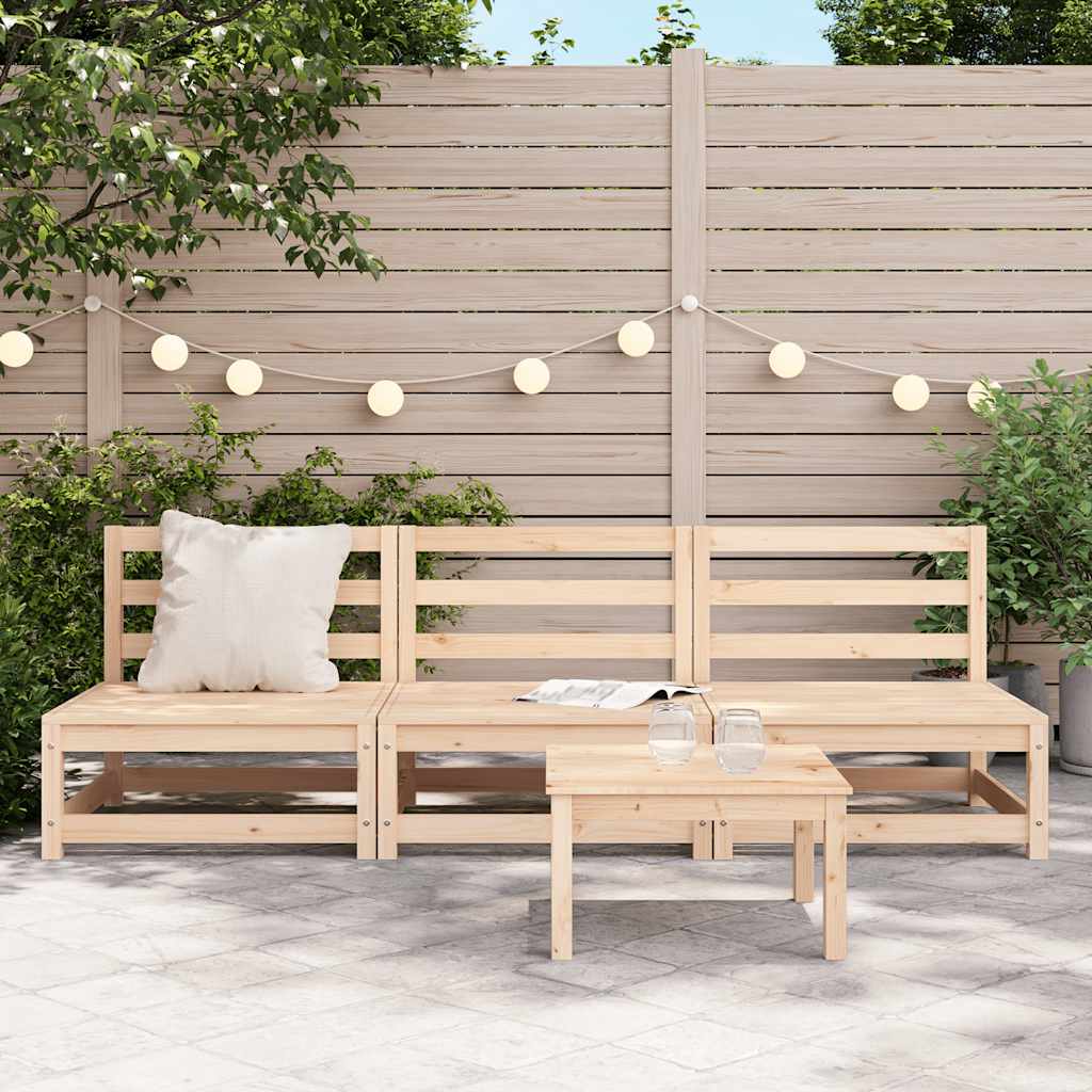 Vrtne sofe bez naslona za ruke 3 kom 70x70x67 cm borovina