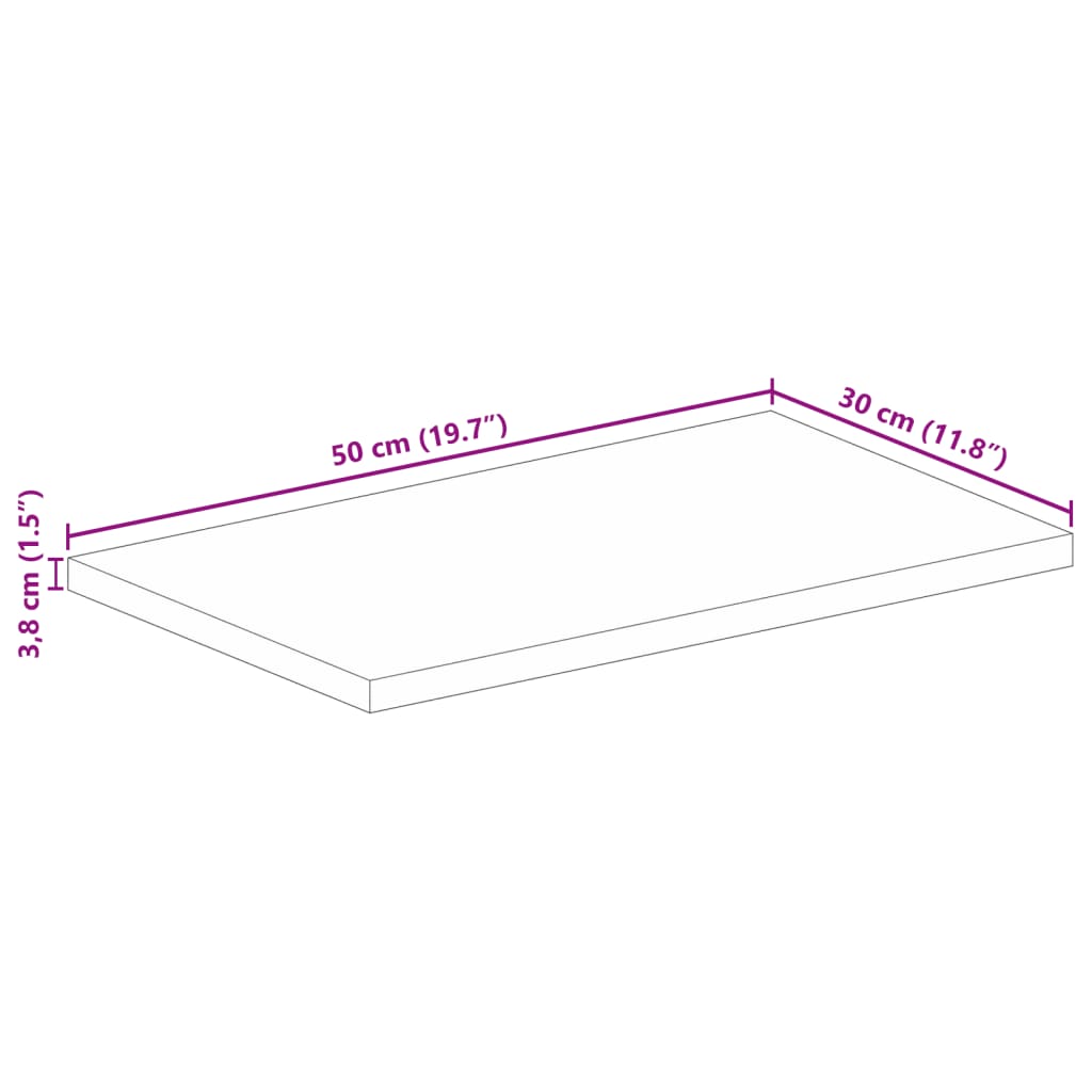 Ploča stola 50x30x3,8 cm Pravokutna Masivna Drvena Akacija