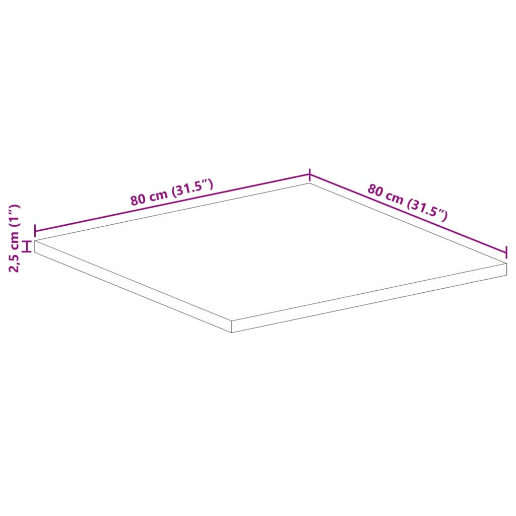 Ploča stola 80x80x2,5 cm Kvadratna Masivno Reciklirano Drvo