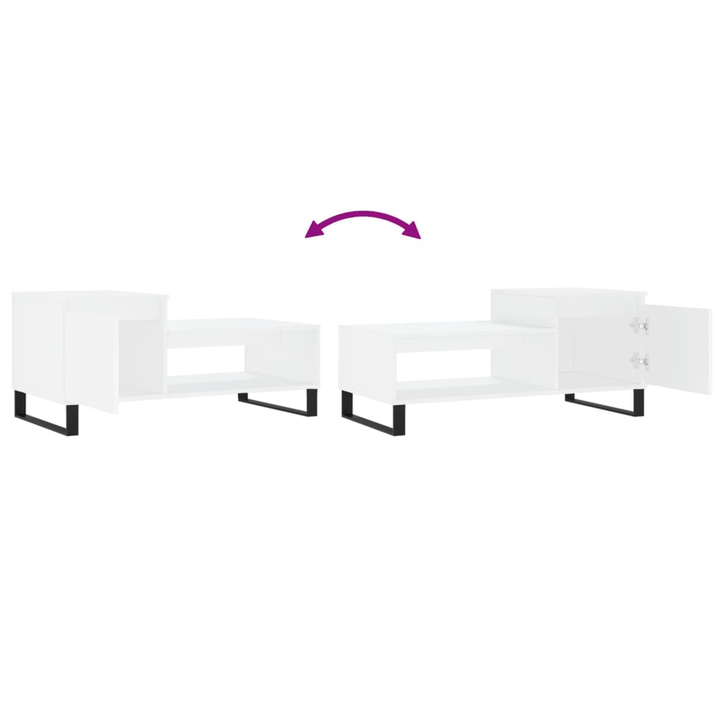 Stolić za kavu bijeli 100 x 50 x 45 cm od konstruiranog drva
