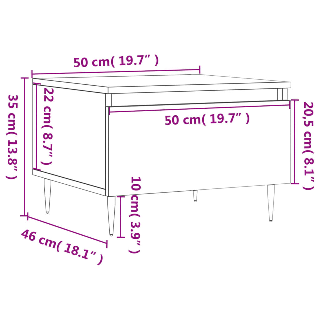 Stolići za kavu 2 kom crni 50 x 46 x 35 cm konstruirano drvo