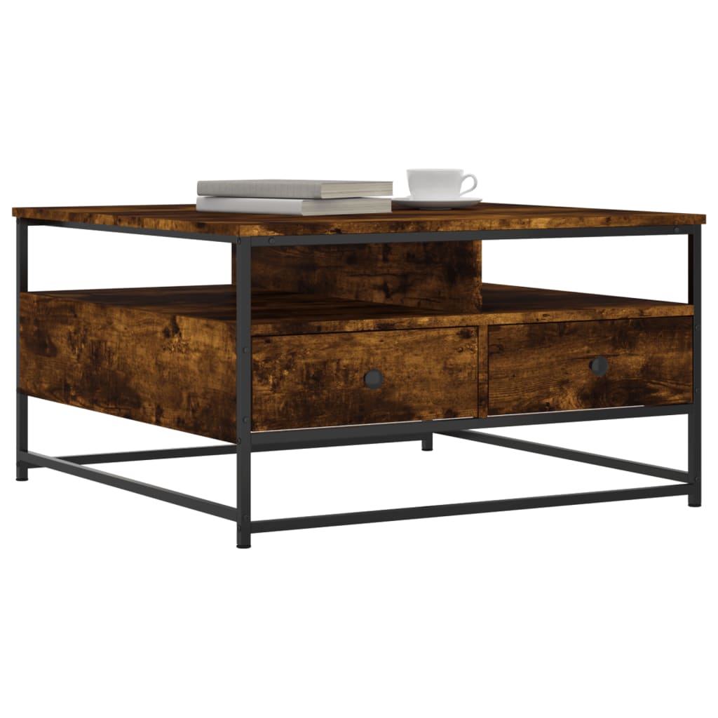 Stolić za kavu boja hrasta 80 x 80 x 45 cm konstruirano drvo