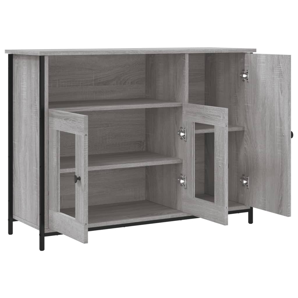 Komoda sivog hrasta sonome 100x35x75 cm od konstruiranog drva