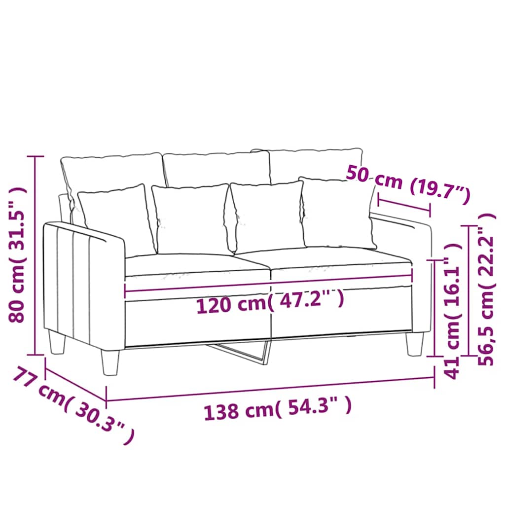 Dvosjed tamnosivi 120 cm baršunasti