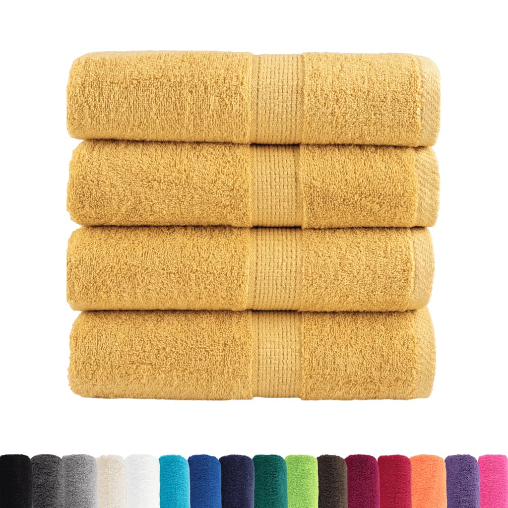 Premium ručnici za pranje SOLUND 4 kom zlatne boje 30x30 cm 600 g/m²