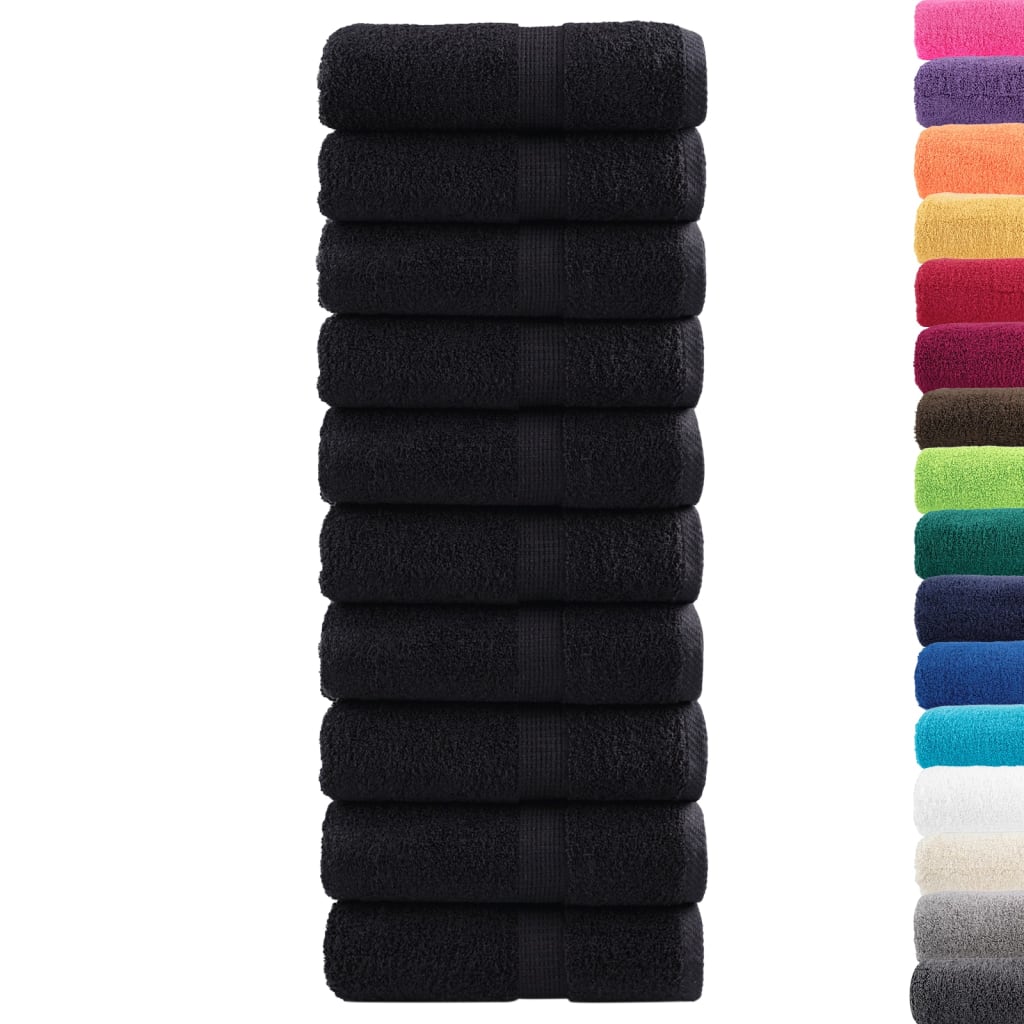 Premium ručnici za goste SOLUND 10 kom. crni 30x50 cm 600 g/m²