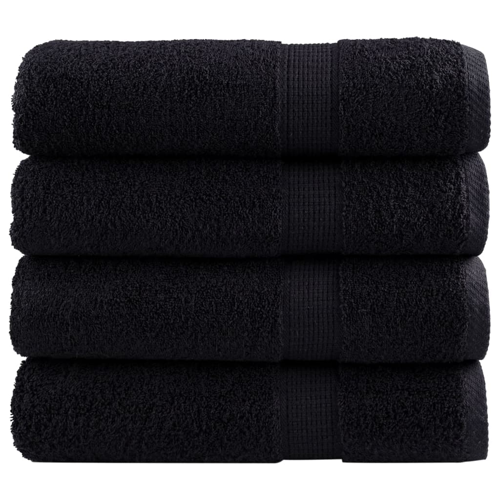 Premium ručnici za ruke SOLUND 4 kom. crni 50x100 cm 600 g/m²
