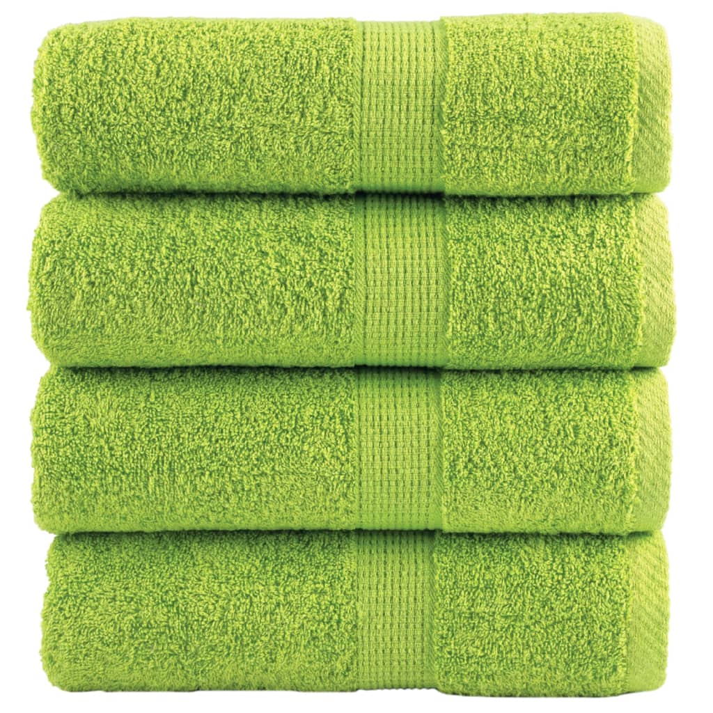Premium ručnici za pranje SOLUND 4 kom. jabukasto zelene 30x30 cm 600 g/m²