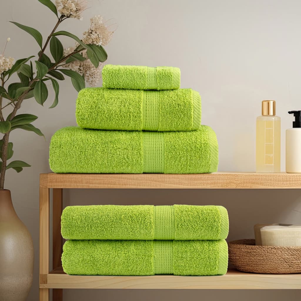 Premium ručnici za goste SOLUND 10 kom. zelene boje jabuke 30x50 cm 600 g/m²