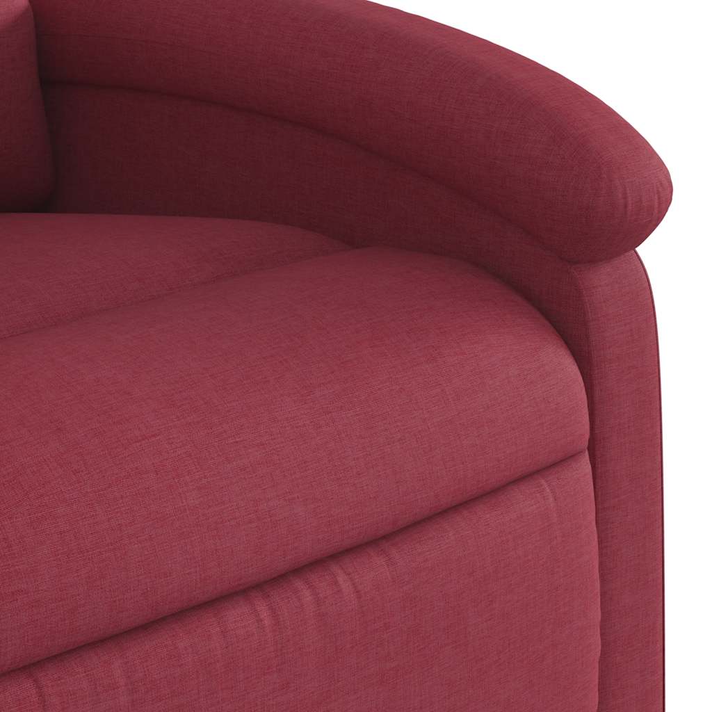 Električni masažni naslonjač od tkanine crvena boja vina