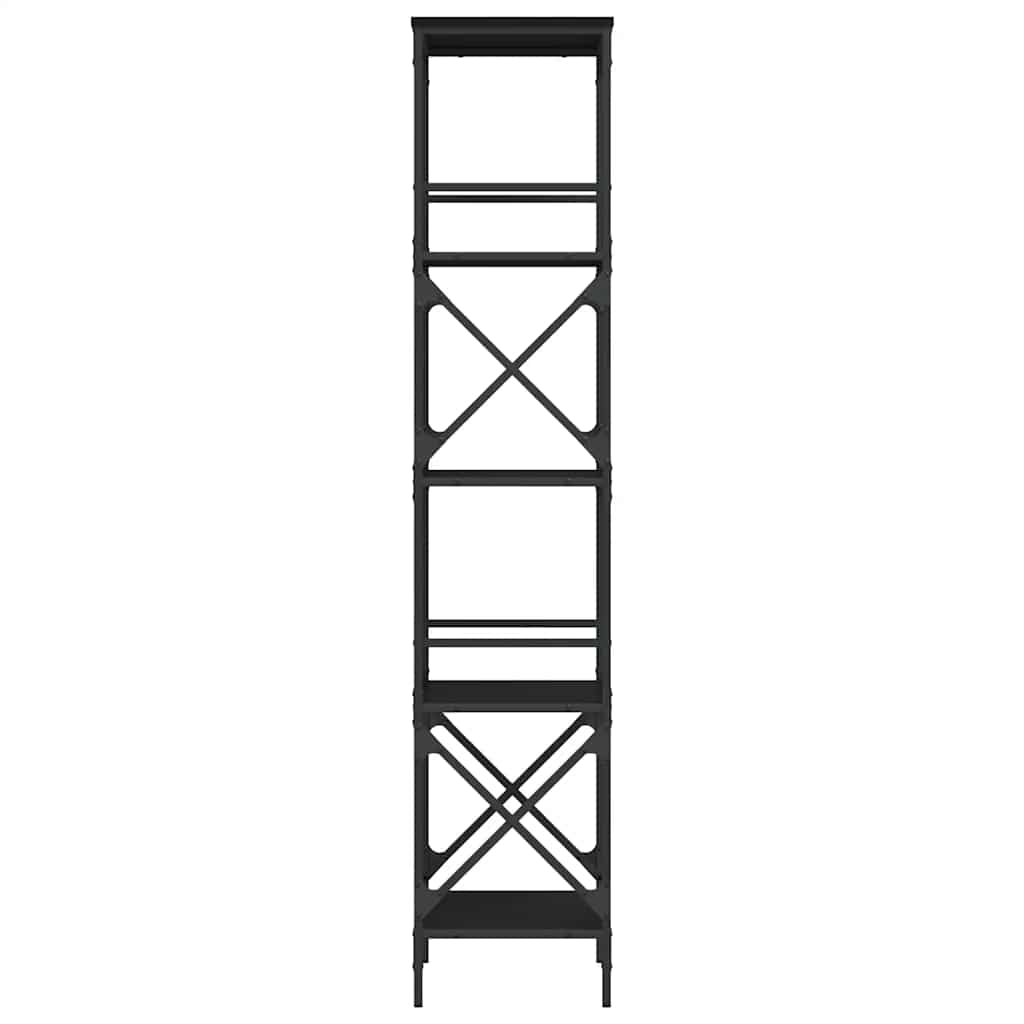 Regal za knjige s 5 razina crni 59x35x171 cm konstruirano drvo