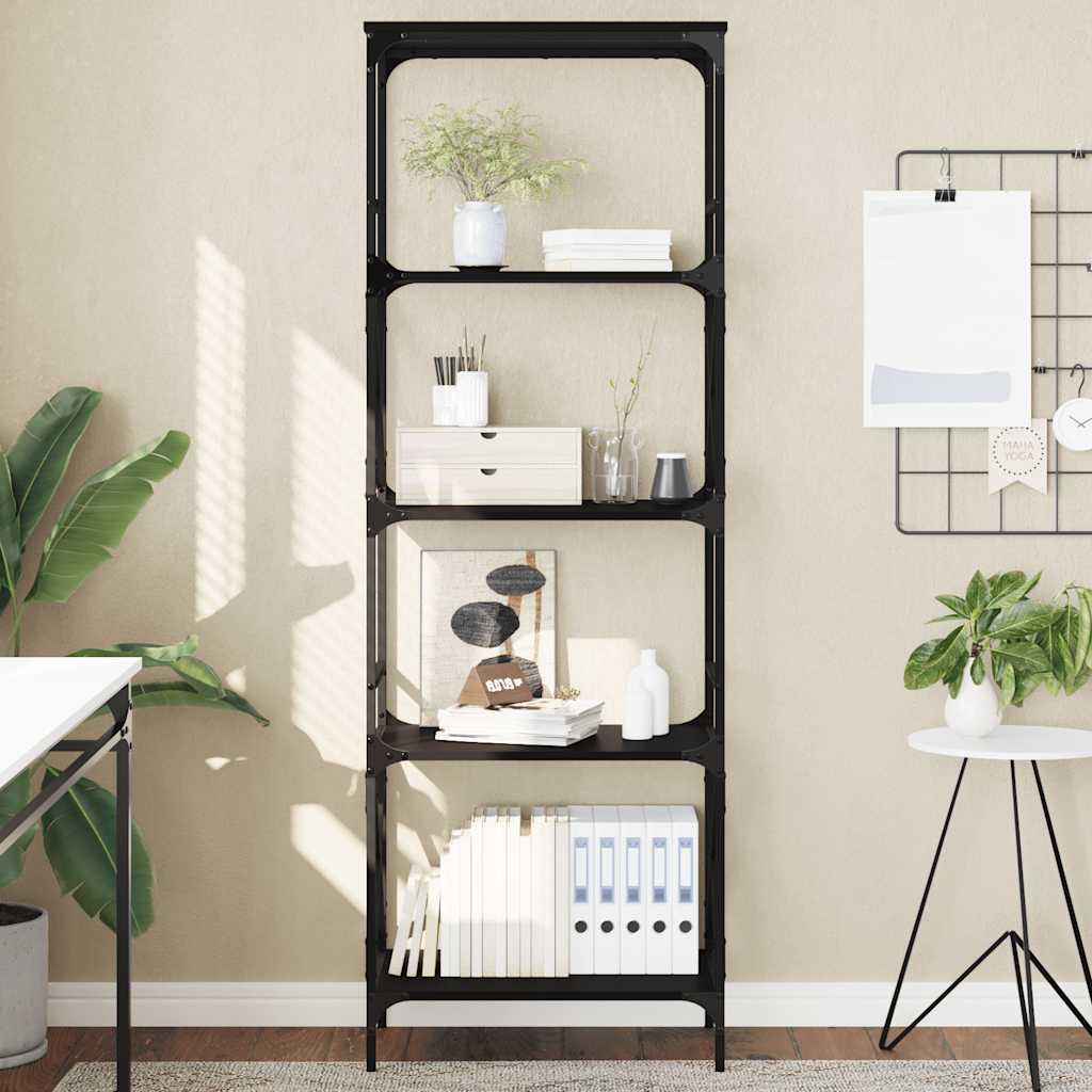 Regal za knjige s 5 razina crni 59x35x171 cm konstruirano drvo