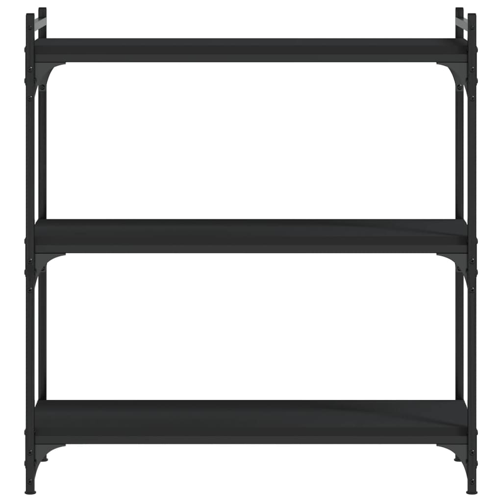 Regal za knjige s 3 razine crni 80x30x86 cm konstruirano drvo