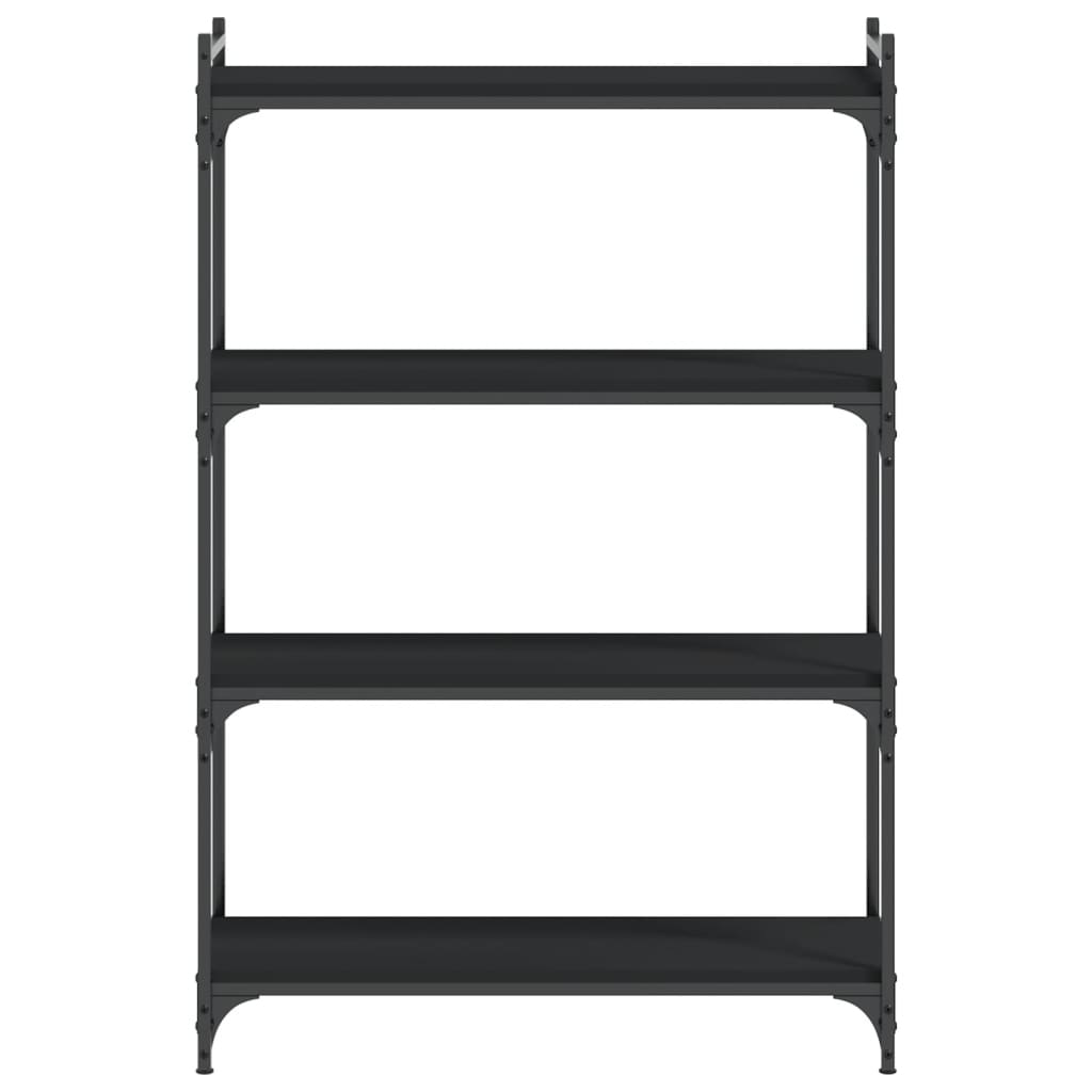 Regal za knjige s 4 razine crni 80x30x120 cm konstruirano drvo