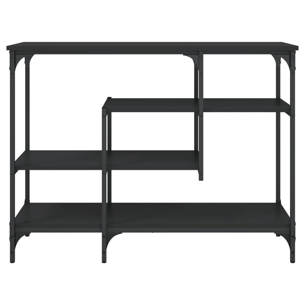 Konzolni stol s policama crni 100 x 35 x 75 cm