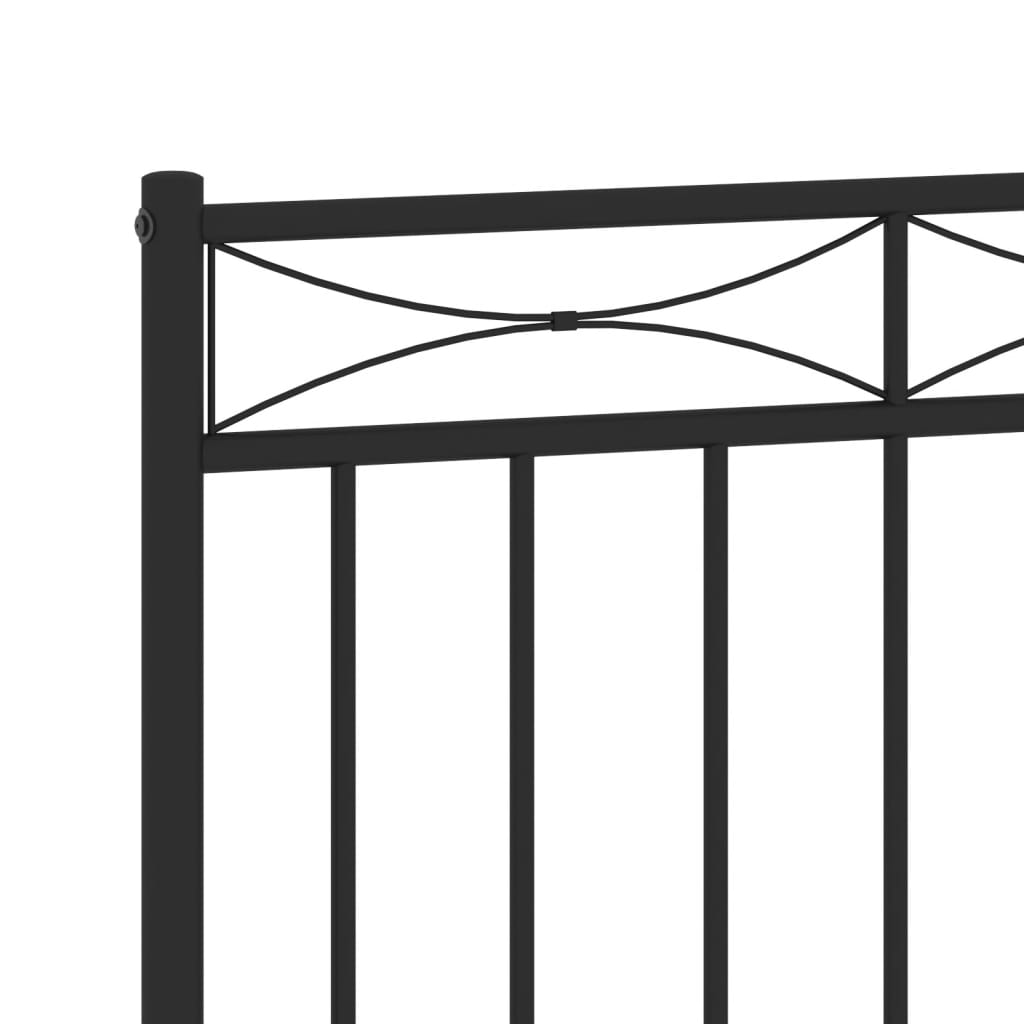 Metalno uzglavlje za krevet crno 75 cm