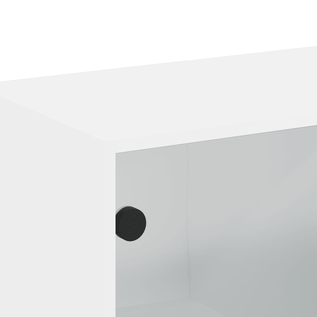 Zidni ormarići sa staklenim vratima 2 kom bijeli 68,5x37x35 cm