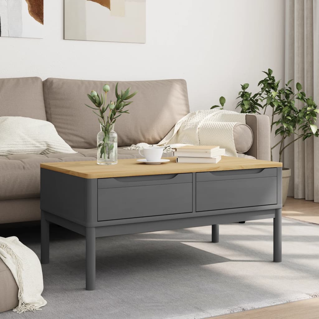 Stolić za kavu FLORO voštano sivi 99x55,5x45 cm od borovine